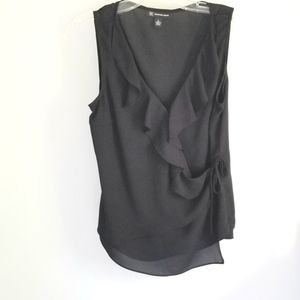 INC ruffle blouse side tie crossover